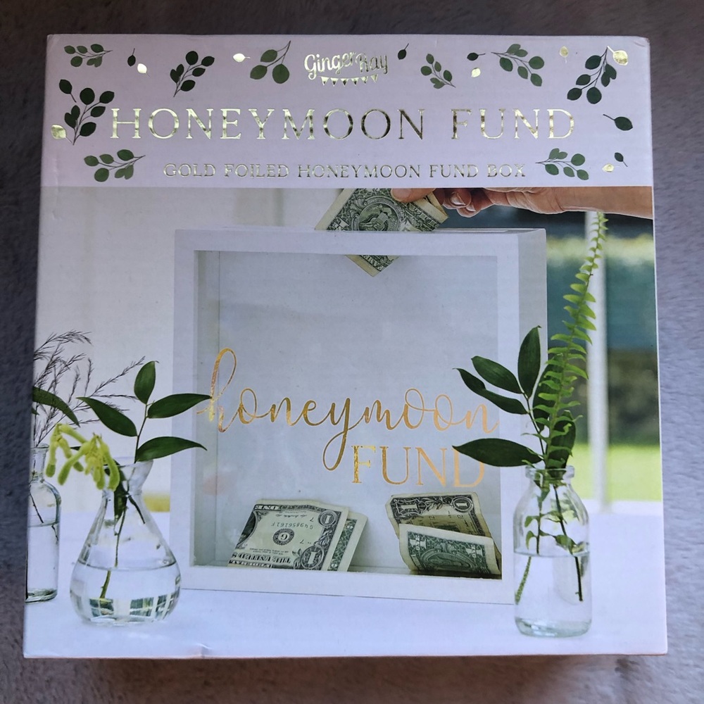 Gold Foiled Honeymoon Fund Box